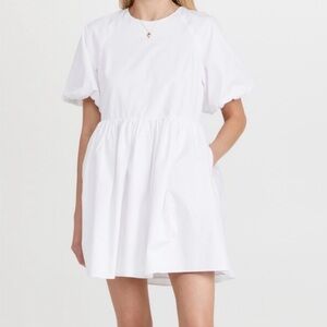 Elegant White Puff Sleeve Dress